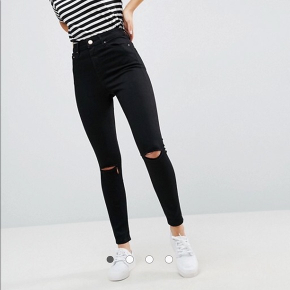 ripped high waisted black jeans